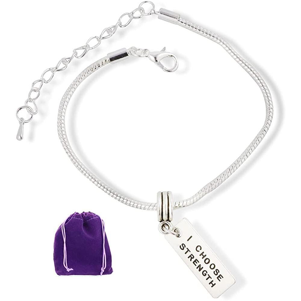 I Choose Strength Charm Bracelet - Inspirational Sayings